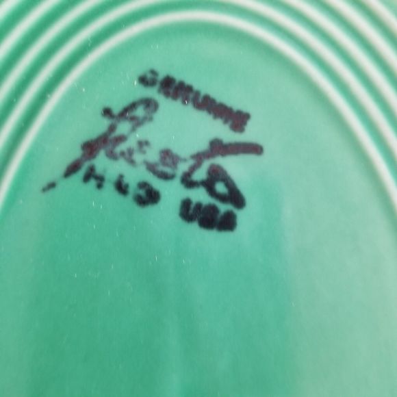 Fiestaware Green Oval Serving Platter Dish Homer Laughlin 12"x 10" - Picture 4 of 8